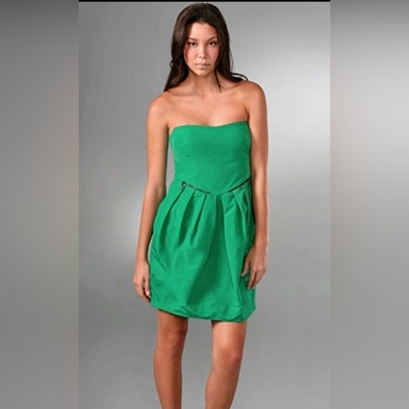 See By Chloe Ottoman Zipper Dress Green Sz 4 - Picture 3 of 13